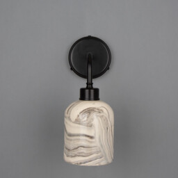 Osier Wall Light Marbled, Matt Black - thumbnail 2