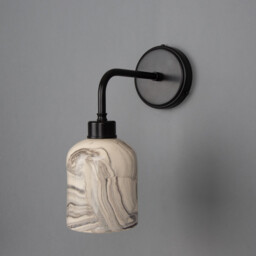Osier Wall Light Marbled, Matt Black - thumbnail 1