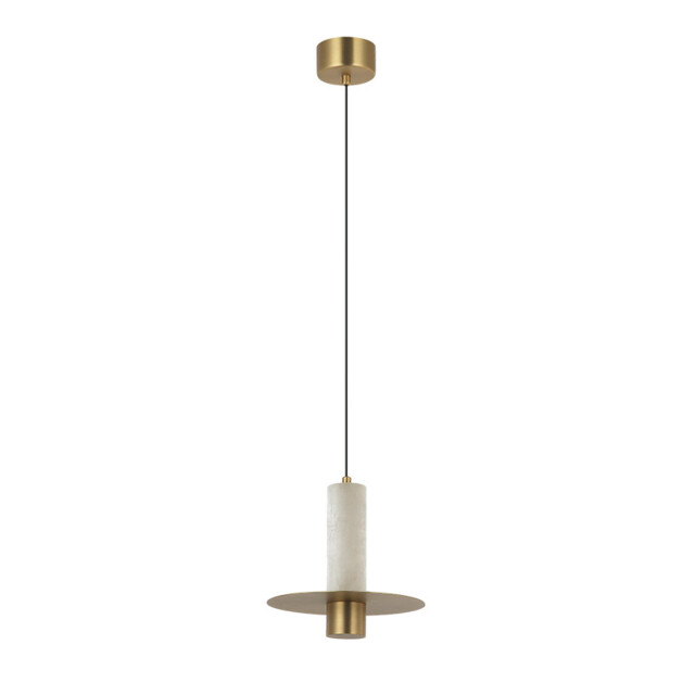Liora 20cm Slim Pendant Ceiling Light Brass-Natural Alabaster LED 3000K Dimmable - image 1