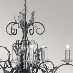 Amarilli 15 Light Candle Pendant Black, Silver - thumbnail 2