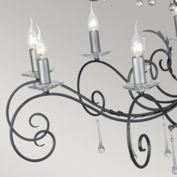 Amarilli 15 Light Candle Pendant Black, Silver - thumbnail 5
