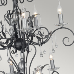 Amarilli 15 Light Candle Pendant Black, Silver - thumbnail 3
