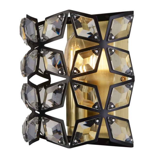 Iris Wall Light Black, Crystal, Brass - image 1