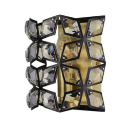 Iris Wall Light Black, Crystal, Brass - thumbnail 2