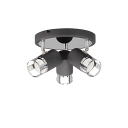 Phelps 3 Light Round SpotFitting GU10, Graphite, Polished Chrome - thumbnail 5