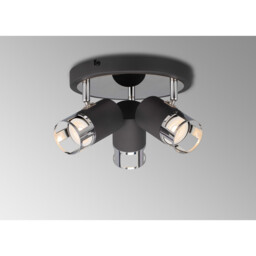 Phelps 3 Light Round SpotFitting GU10, Graphite, Polished Chrome - thumbnail 3
