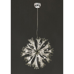 Love Pendant Large 11 Light G4 Polished Chrome/White Glass, NOT LED/CFL Compatible Item Weight: 19kg - thumbnail 2