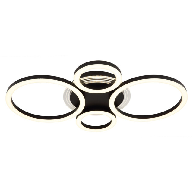 Loretta 3 Ring Integrated LED Semi Flush Ceiling Light Matt Black 4x LED 2700-6500K - image 1