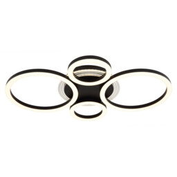 Loretta 3 Ring Integrated LED Semi Flush Ceiling Light Matt Black 4x LED 2700-6500K - thumbnail 1