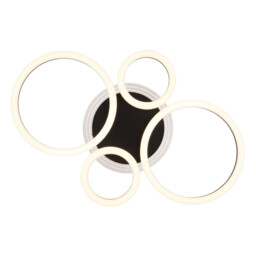 Loretta 3 Ring Integrated LED Semi Flush Ceiling Light Matt Black 4x LED 2700-6500K - thumbnail 3