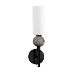 Filomena Candle Wall Lamp Opal, Grey, Matt Black LED G9 1x5W