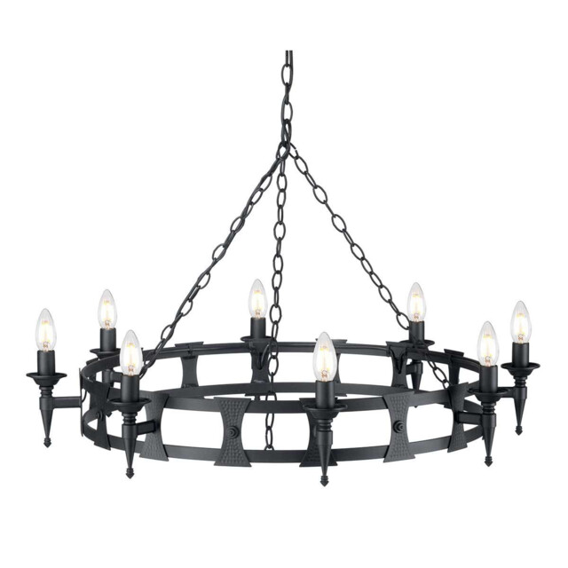 Saxon 8 Light Chandelier Black Finish, E14 - image 1