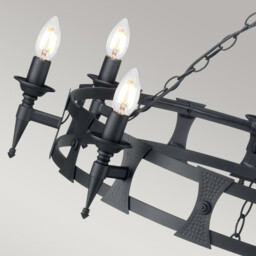 Saxon 8 Light Chandelier Black Finish, E14 - thumbnail 3
