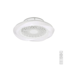 Boreal LED Dimmable Ceiling Light & 35W DC Reversible Fan, White, Remote Control