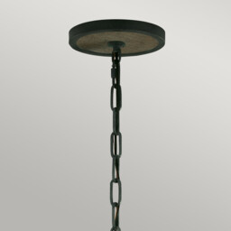 Allier 4 Light Spherical Cage Ceiling Pendant Dark Wood, Antique iron, E14 - thumbnail 5