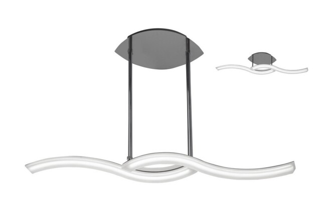 Telescopic Semi Flush Convertible Line 28W Led 3000K, 2800Lm, Polished Chrome, Frosted Acrylic - image 1