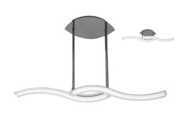 Telescopic Semi Flush Convertible Line 28W Led 3000K, 2800Lm, Polished Chrome, Frosted Acrylic