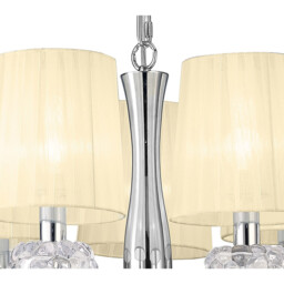 Loewe Slim Pendant 5 Light E14, Polished Chrome With Cream Shades - thumbnail 5