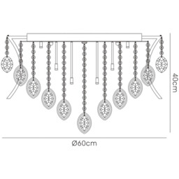 Mios Ceiling 12 Light G4 Polished Chrome/Crystal, NOT LED/CFL Compatible - thumbnail 5