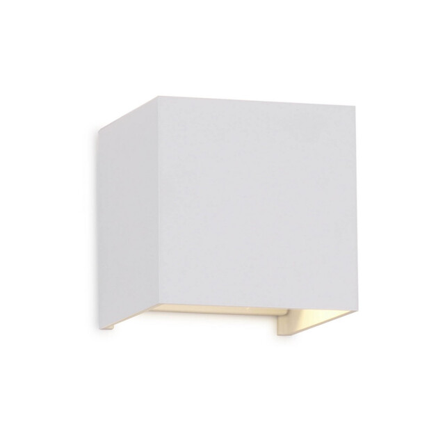 Davos Square Wall Lamp, 2 x 6W LED, 4000K, 1100lm, IP54, Sand White, 3yrs Warranty - image 1