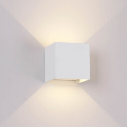 Davos Square Wall Lamp, 2 x 6W LED, 4000K, 1100lm, IP54, Sand White, 3yrs Warranty - thumbnail 2