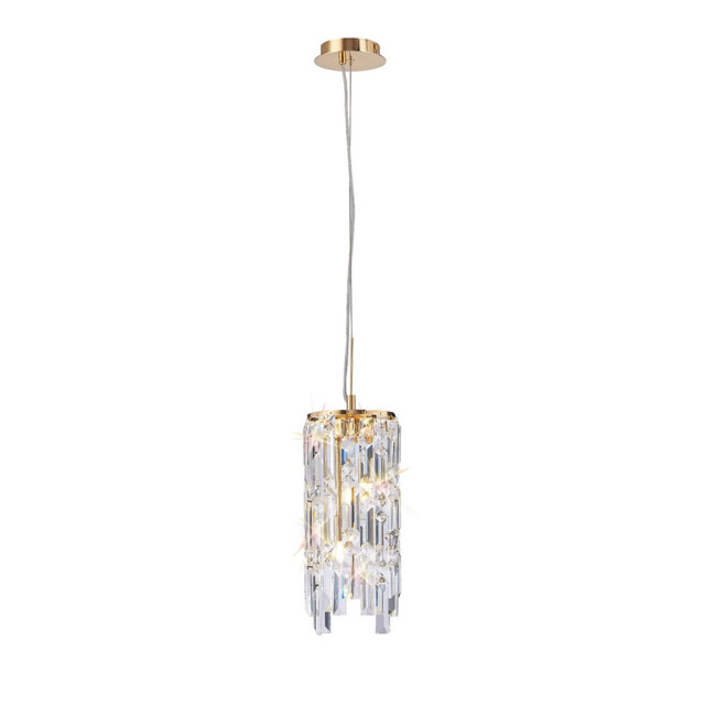 Maddison Pendant Cylinder 2 Light G9 French Gold/Crystal - image 1