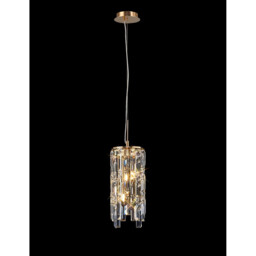 Maddison Pendant Cylinder 2 Light G9 French Gold/Crystal - thumbnail 2