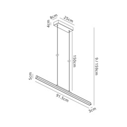 Lineal 90cm Linear Pendant, 36W LED, 3000K, 4550lm, Sand Black, 3yrs Warranty - thumbnail 3