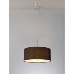 Baymont Polished Chrome 5 Light E27 Single Pendant With 40cm x 18cm Faux Silk Shade, Black/White Laminate - thumbnail 2