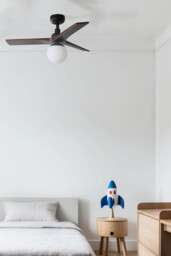 Klim Small Smart Ceiling Fan Black, Walnut Blades, E27 Light - thumbnail 2