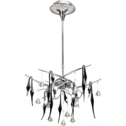 Cygnet Ceiling 10 Light Polished Chrome, Black Glass, Crystal - thumbnail 5