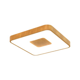 Coin Square Ceiling 80W LED With Remote Control 2700K-5000K, 3900lm, Wood Effect, 3yrs Warranty - thumbnail 1