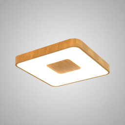 Coin Square Ceiling 80W LED With Remote Control 2700K-5000K, 3900lm, Wood Effect, 3yrs Warranty - thumbnail 2