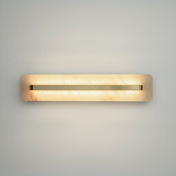 Albatre Modern 60cm Integrated LED Wall Lamp Brass 3000K 250lm White Shade - thumbnail 5
