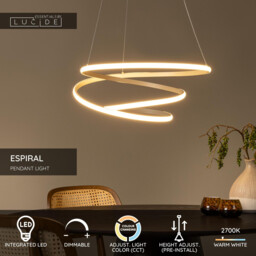 Lucide ESPIRAL - Pendant light - LED Dim. - CCT - 1x40W 2700K/4000K - Taupe - Essential - thumbnail 2