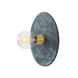 Bog Oak Wall Light Blue Earth, Satin Brass - thumbnail 2
