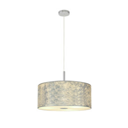 Baymont 40cm Polished Chrome 5 Light E27 Single Pendant With 50cm x 20cm Silver Leaf Shade - thumbnail 5