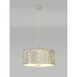 Baymont 40cm Polished Chrome 5 Light E27 Single Pendant With 50cm x 20cm Silver Leaf Shade - thumbnail 2