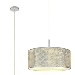 Baymont 40cm Polished Chrome 5 Light E27 Single Pendant With 50cm x 20cm Silver Leaf Shade