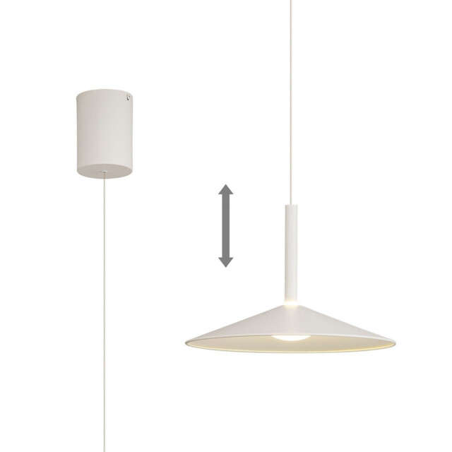 Calice 32cm Rise And Fall Pendant, 9W LED, 3000K, 800lm, White, 3yrs Warranty - image 1