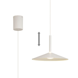 Calice 32cm Rise And Fall Pendant, 9W LED, 3000K, 800lm, White, 3yrs Warranty - thumbnail 1
