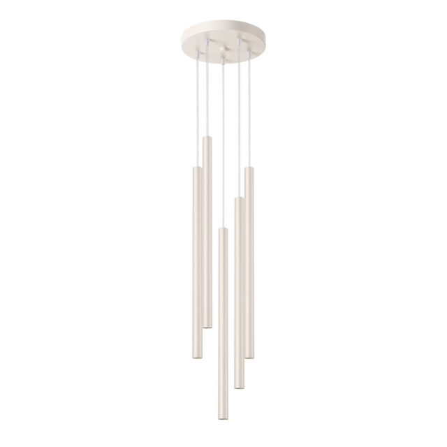 Pastelo Modern Cluster Drop Pendant Lamp 5 Light Beige - image 1