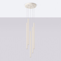 Pastelo Modern Cluster Drop Pendant Lamp 5 Light Beige - thumbnail 2