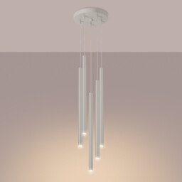 Pastelo Modern Cluster Drop Pendant Lamp 5 Light Beige - thumbnail 3