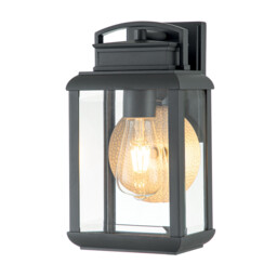 Quoizel Byron Outdoor Wall Lantern Graphite with Pewter Reflector, IP44 - thumbnail 1