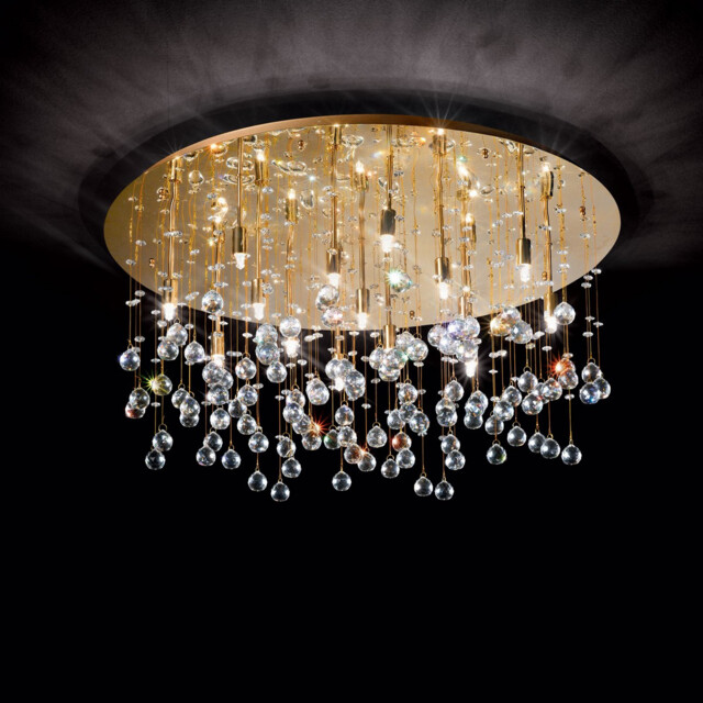 Moonlight  15 Light Extra Large Semi Flush Ceiling Pendant Gold, G9 - image 1