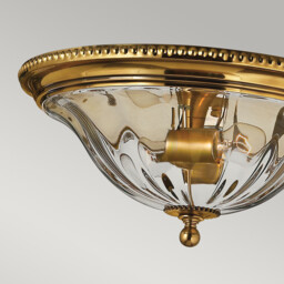 Cambridge 2 Light Flush Mount Ceiling Light Burnished Brass, E27 - thumbnail 2