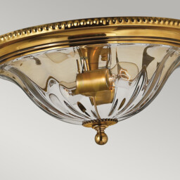 Cambridge 2 Light Flush Mount Ceiling Light Burnished Brass, E27 - thumbnail 3