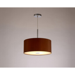 Baymont Polished Chrome E27 Single Pendant With 40cm x 18cm Dual Faux Silk Shade, Raw Cocoa/Grecian Bronze - thumbnail 2