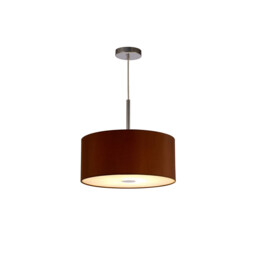 Baymont Polished Chrome E27 Single Pendant With 40cm x 18cm Dual Faux Silk Shade, Raw Cocoa/Grecian Bronze - thumbnail 5